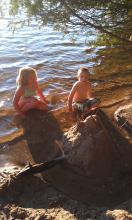 Ellie and Jack building their castle