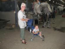 Grandma loves horses, but James was scared.