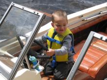 Captain James at the helm