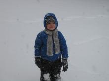 James in the snow